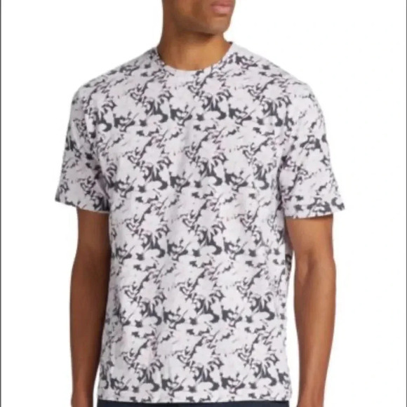 SAKS FIFTH AVENUE MODERN FIT FLORAL PRINT MENS T SHIRT L WHITE/PINK MULTI - Picture 3 of 10